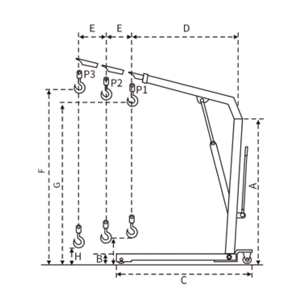 YIK Heavy Duty opvouwbare Euro-winkelkraan